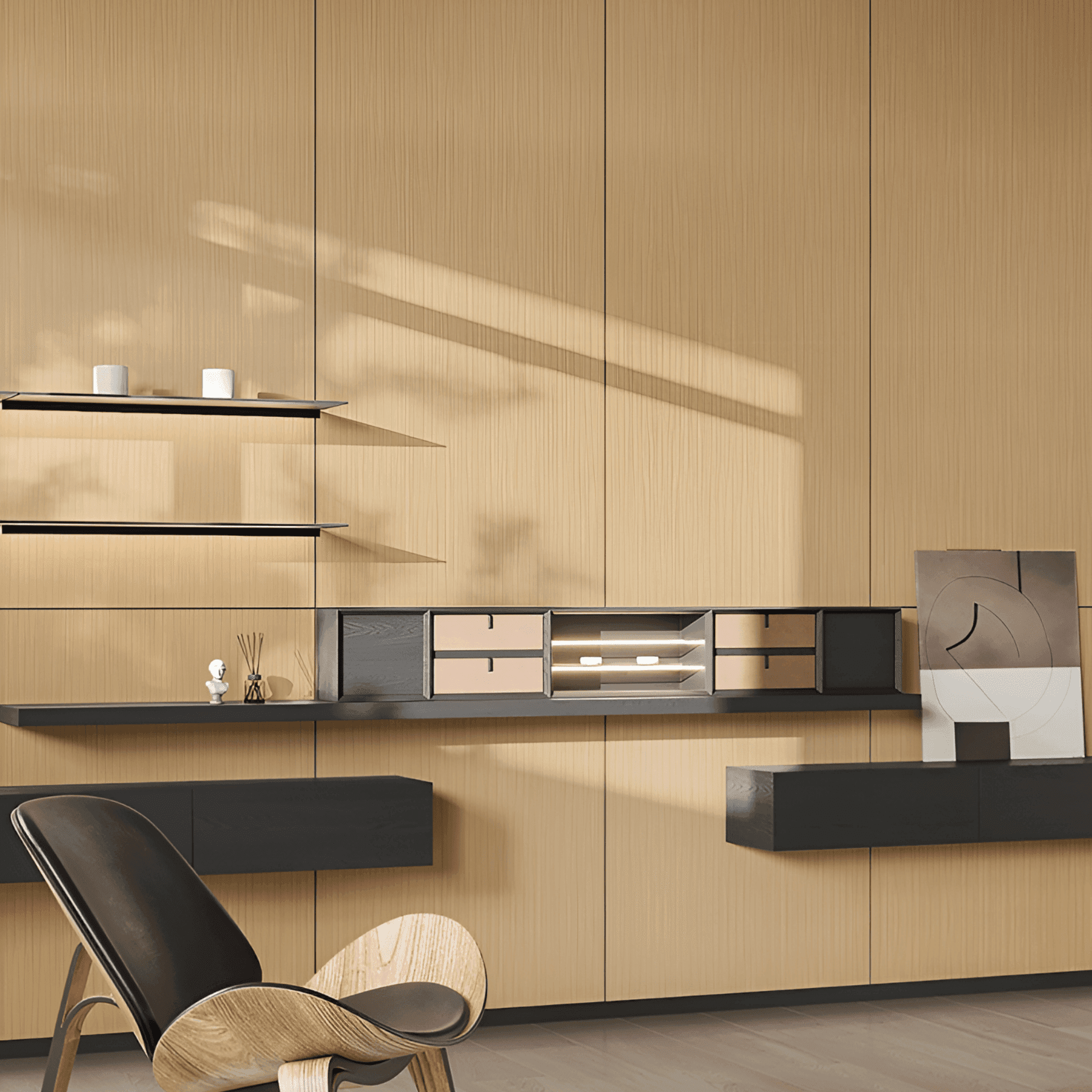 Pale Beech Grain Interior Film